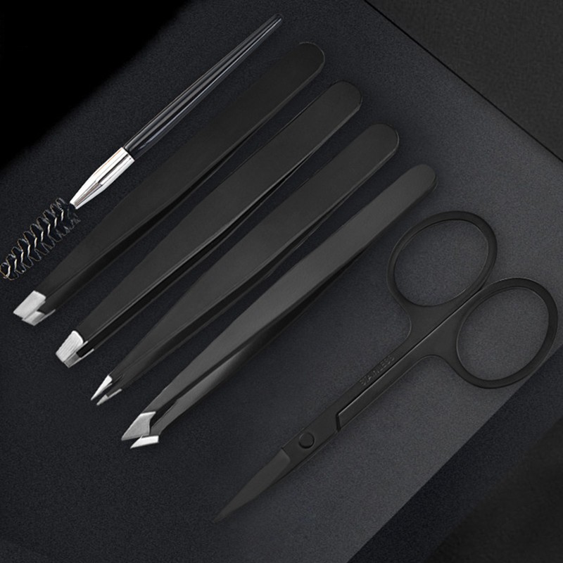 (Hàng Mới Về) Set 6 Nhíp Tỉa Lông Mày Chuyên Nghiệp Bằng Thép Không Gỉ Kèm Hộp Đựng | BigBuy360 - bigbuy360.vn
