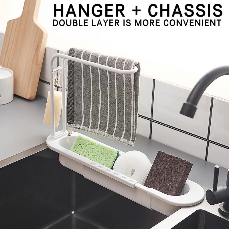 Giá Đỡ Hai Tầng Có Thể Điều Chỉnh Gắn Bồn Rửa Tiện Dụng Và Bền