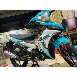 tem rời exciter 135 trắng xanh lục bảo kingdrag siêu đẹp - decal huyentran