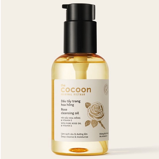 Dầu Tẩy Trang Cocoon Rose Cleansing Oil Tinh dầu hoa hồng làm sạch sâu và phục hồi da khô 140mL