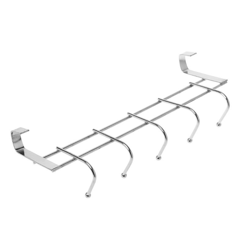 Giá Đỡ 5 Móc Treo Đồ Gắn Cửa Tủ Tiện Dụng Cho Nhà Tắm / Nhà Bếp