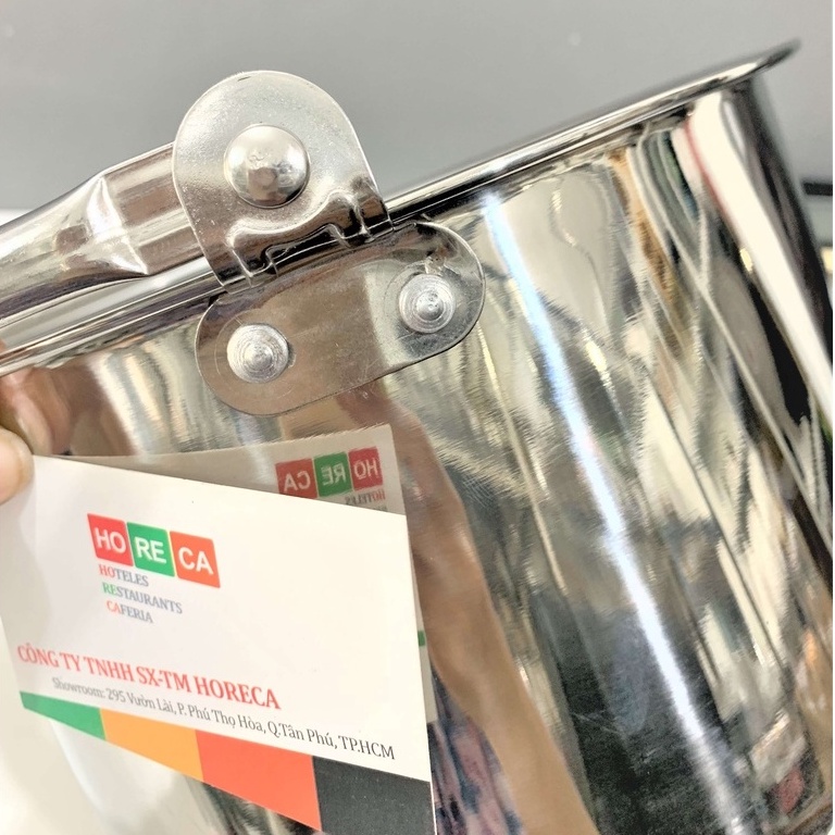 XÔ [INOX 304] CÓ QUAI XÁCH, CÓ NẮP ĐỰNG NƯỚC LÈO, ĐỰNGTHỨC ĂN, XÁCH CƠM