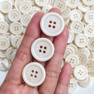 Nút áo, cúc áo kem hoạ tiết da rắn nn728 - set 40 nút, 2cm