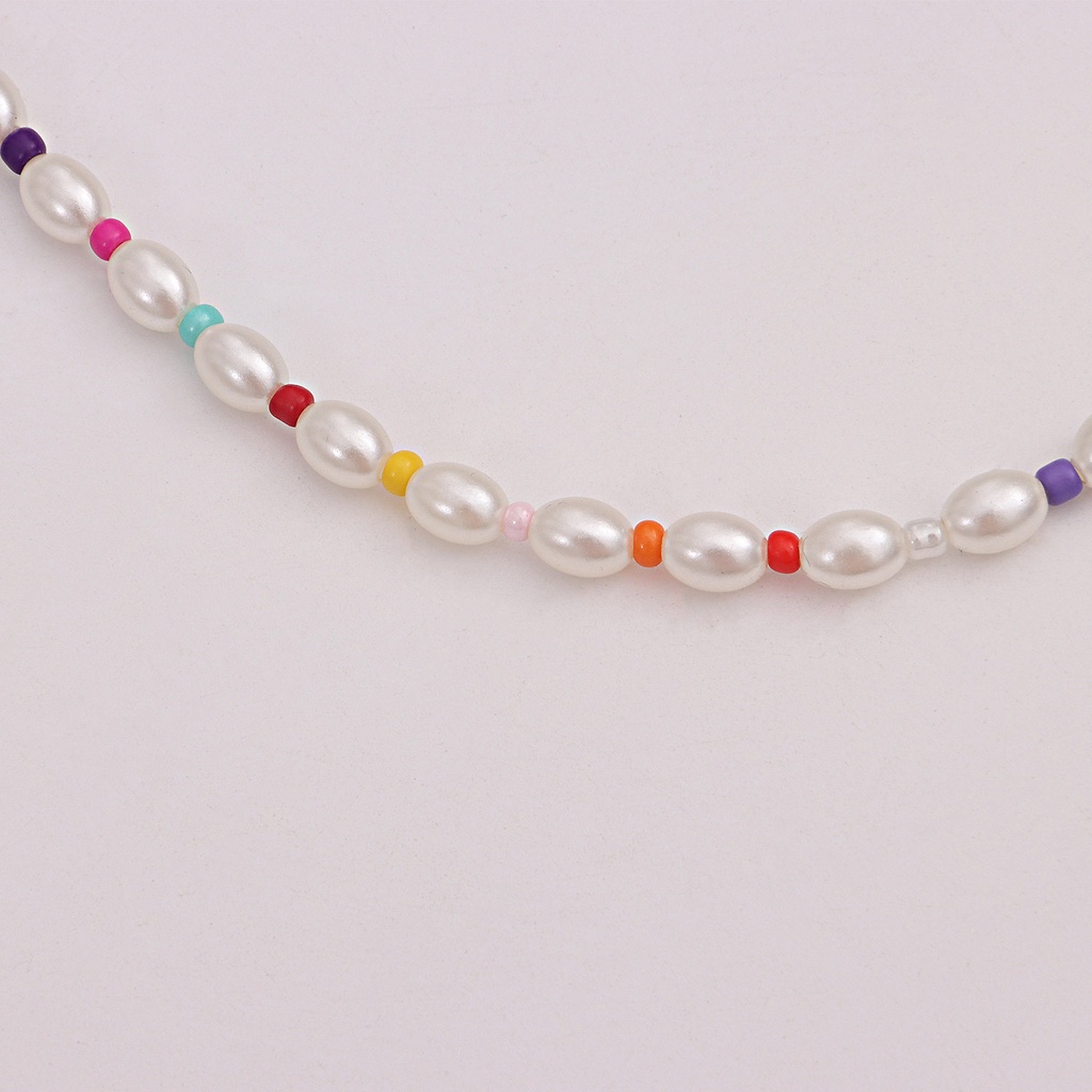 (0306) Vòng Cổ Choker Ngọc Kết Hợp Hạt Nhựa Resin Đơn Giản Sang Trọng Nữ Tính