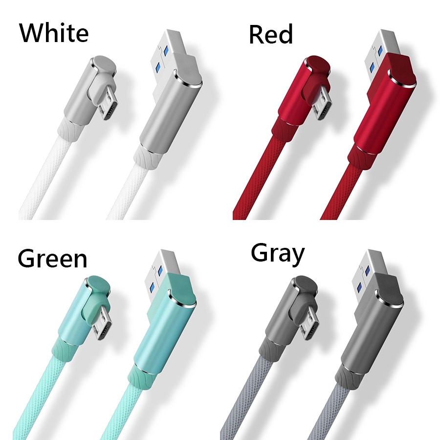 Dây cáp sạc nhanh giắc micro USB góc 90 độ cho Android Xiaomi OPPO