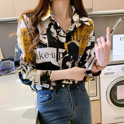 Áo sơ mi cho nữ tay dài phong cách Hong Kong cổ điển