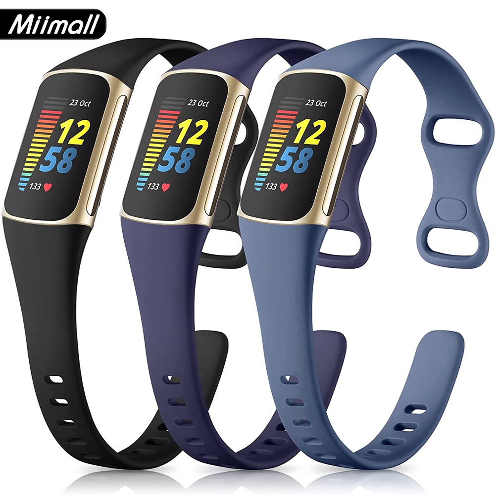 Set 3 Dây Đeo Bằng Silicon Mềm Thoáng Khí Cho Đồng Hồ Fitbit Charge 5