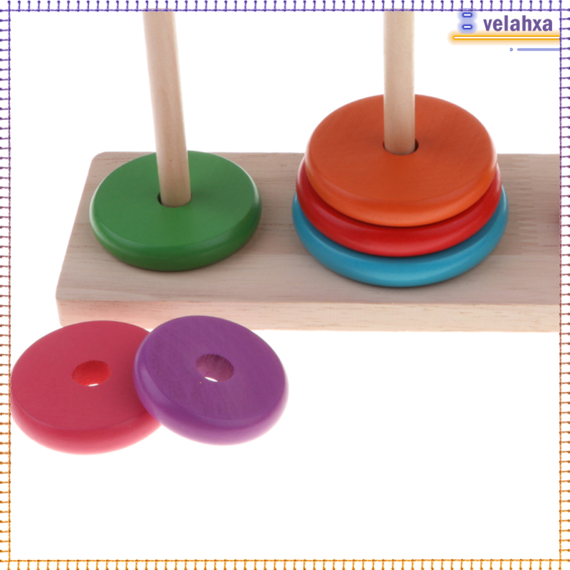10 Rings Tower of Hanoi Wooden Puzzle Game - Wooden Puzzles for Adults, Classic Puzzle Toy