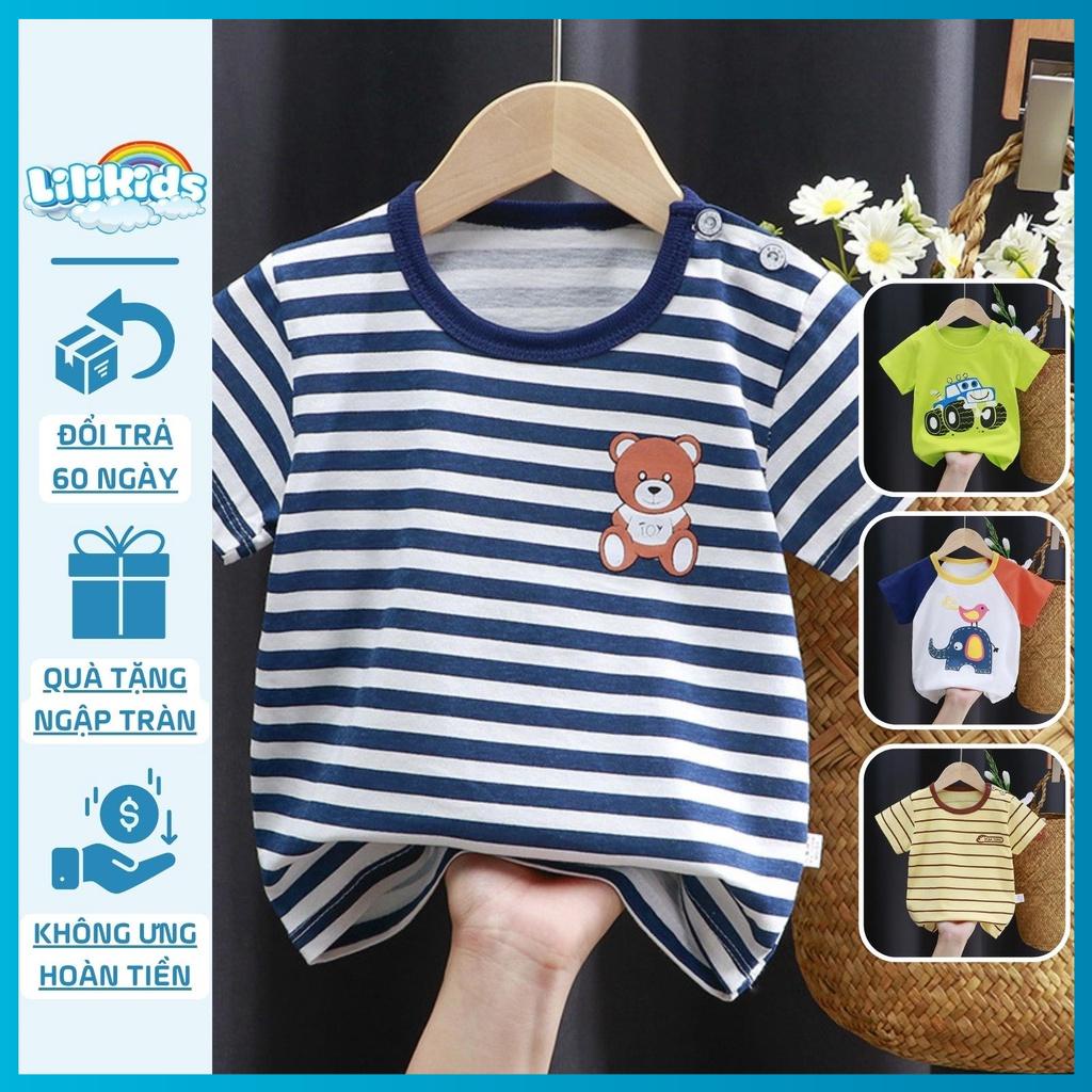 Áo thun bé trai Lilikids, áo phông cotton họa tiết đáng yêu cho bé từ 1-6 tuổi