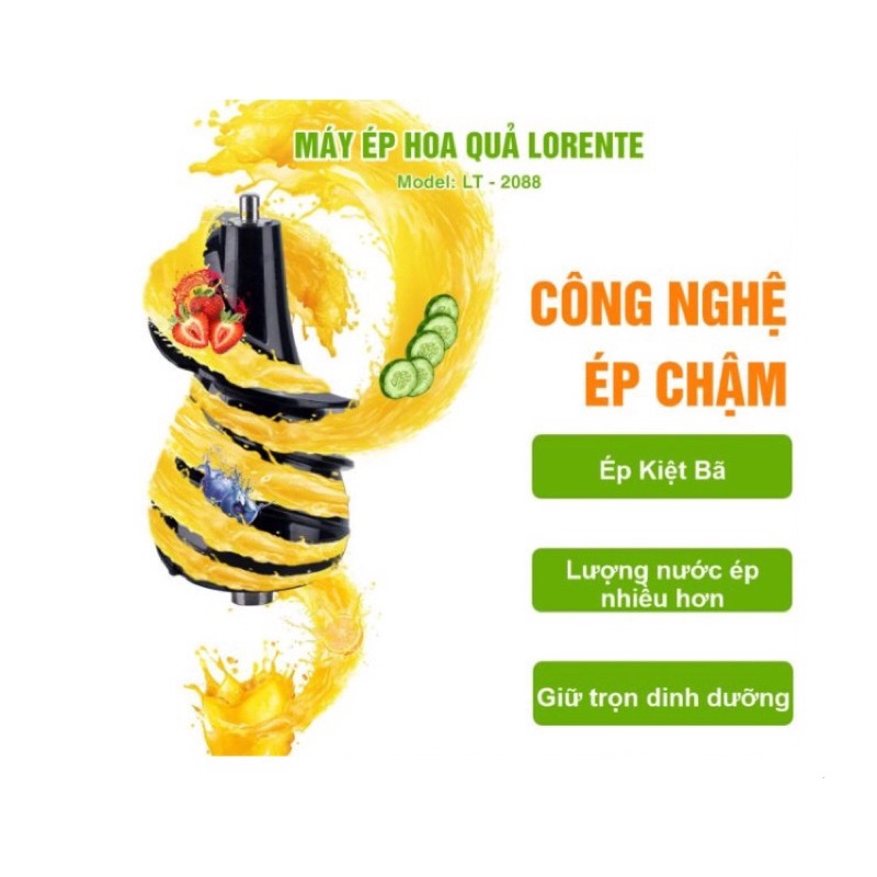 CHÍNH HÃNG-MÁY ÉP CHẬM LORENTE LT200-CÓ BẢO HÀNH
