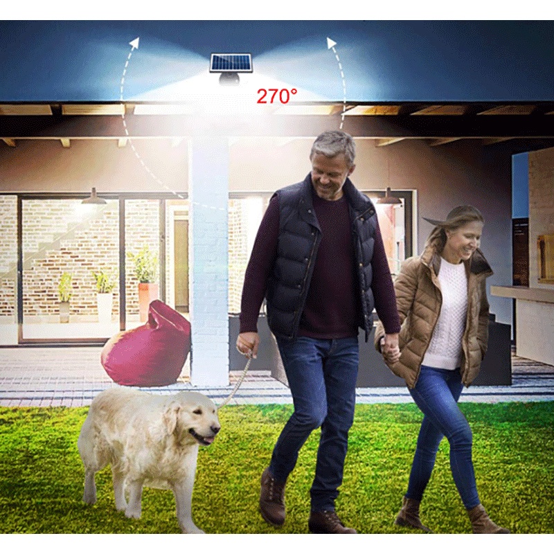 Đèn Năng Lượng Mặt Trời - 80w Solar Light Thế Hệ Mới, Đèn Năng Lượng Chống Nước 3 Bóng 138 Led Có Cảm Biến Chuyển Động