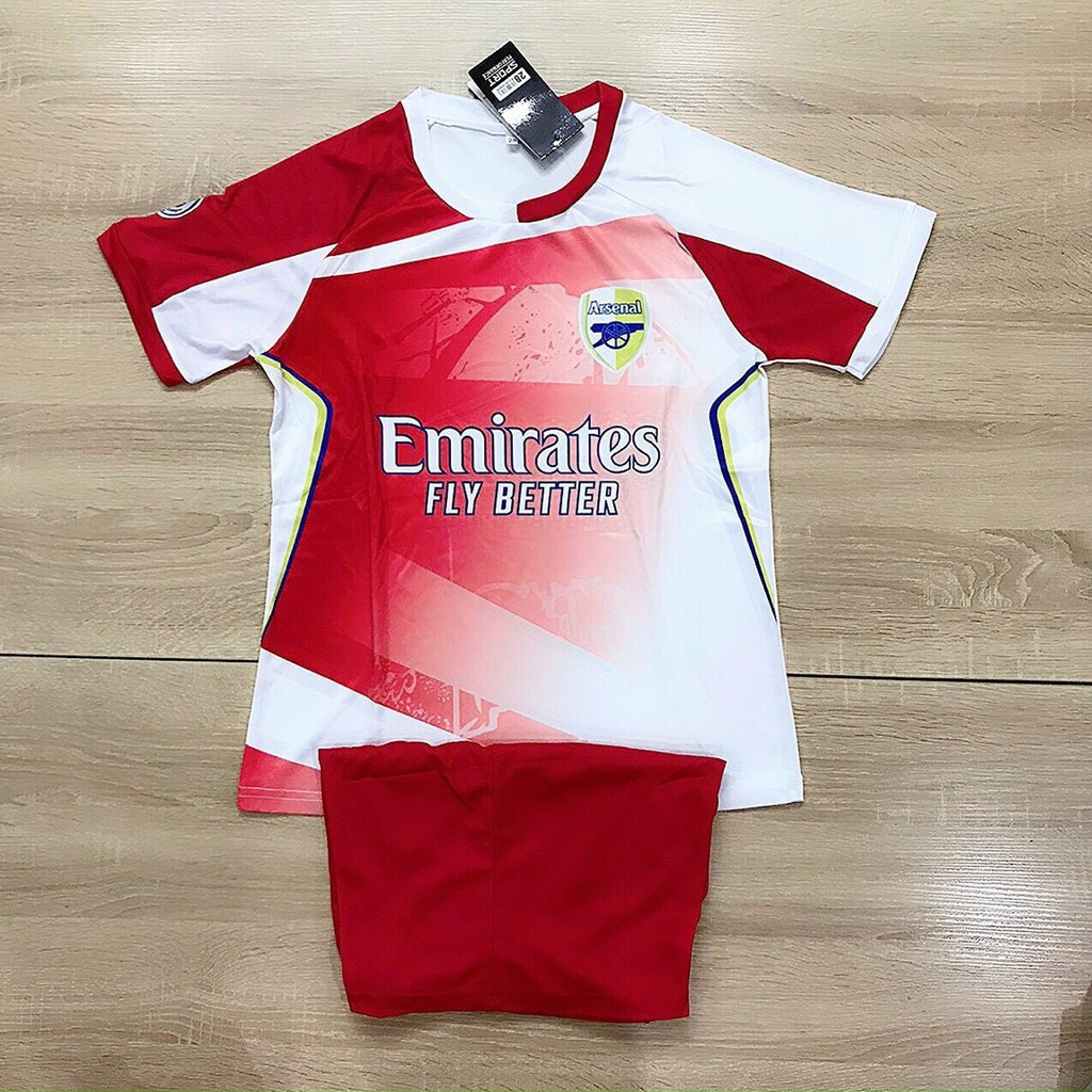 Bộ quần áo thể thao - quần áo đá bóng đá trẻ em từ 13-45kg câu lạc bộ Arsenal full màu -thun cao cấp - aobongda999.vn