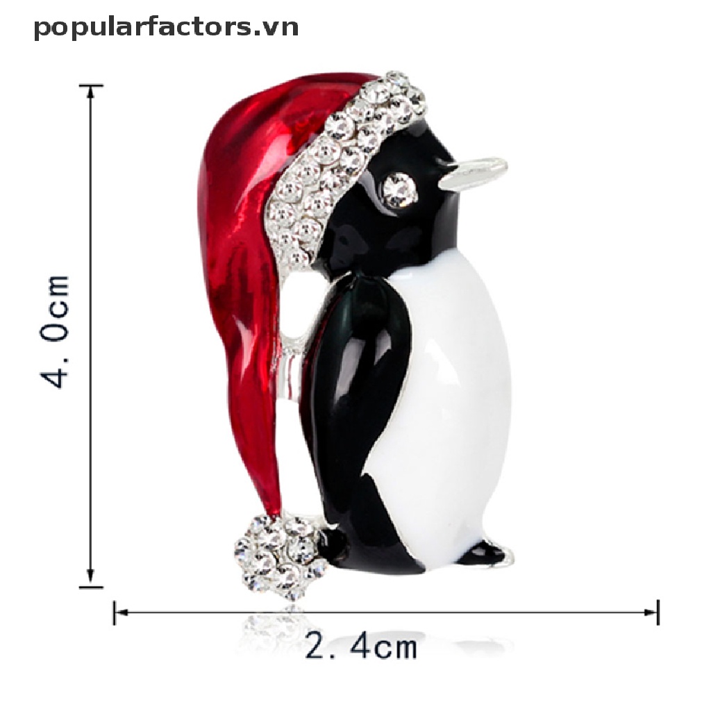 1 Huy Hiệu Cài Áo Hình Chim Cánh Cụt Giáng Sinh Đáng Yêu
