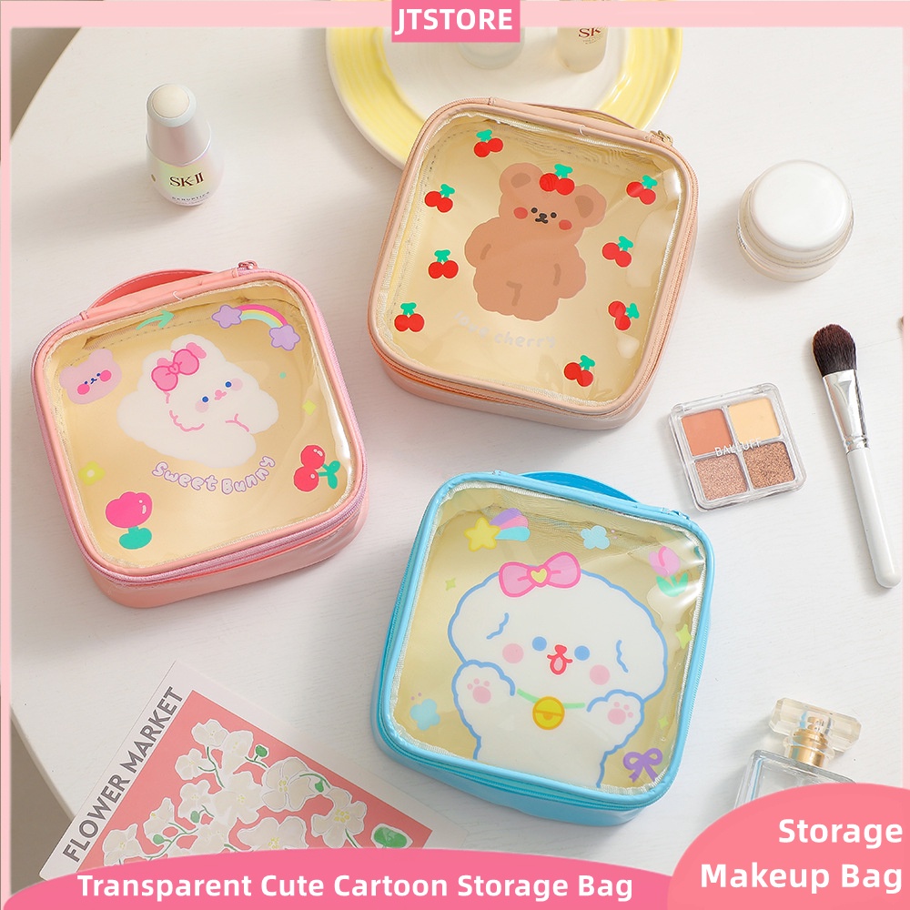 Túi Đựng Đồ Trang Điểm Trong Suốt Họa Tiết Hoạt Hình Đáng Yêu
