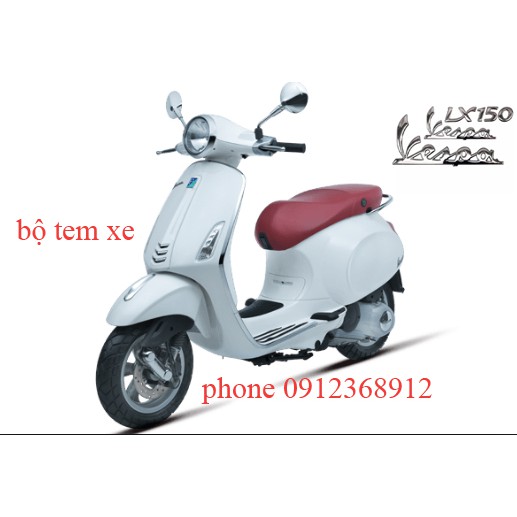 Bộ tem chữ vespa lx150, decal vespa lx150 giá trọn 1 bộ