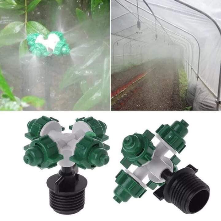 [ 10 chiếc ] Béc phun sương 4 cửa kèm chân ren 21 tiện lợi