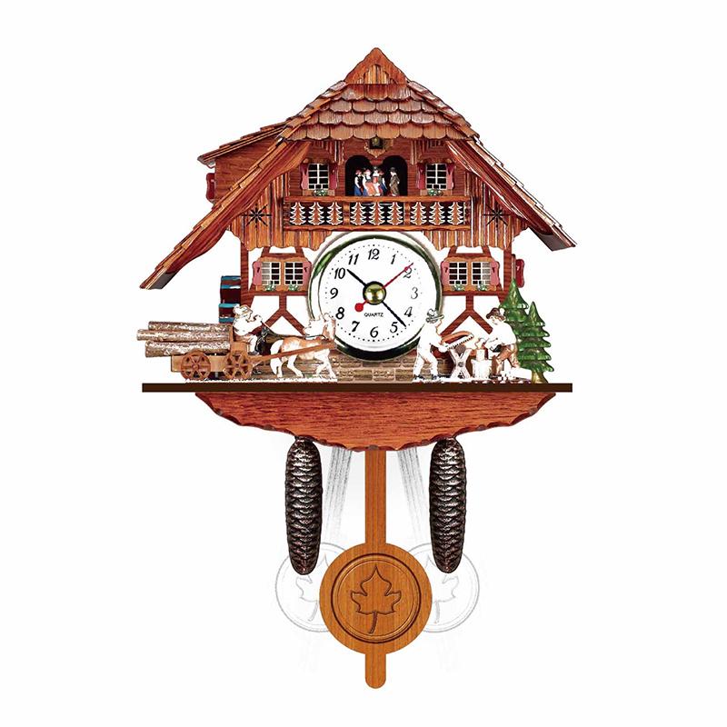 Handcraft Wood Cuckoo Wall Clock House Style Vintage Home Room Art Decor Gift