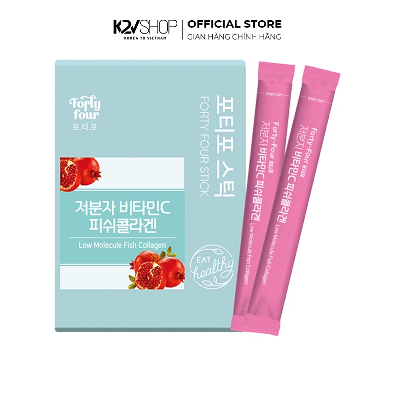 Hộp 30 Gói Collagen Cá Và Vitamin C Đẹp Da Forty Four Hàn Quốc (2g/Gói)