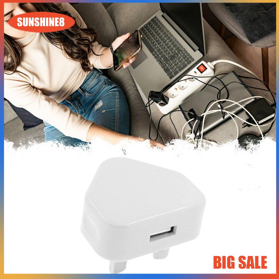 【SUN】UK Plug 3 Pin USB Plug Adapter Charger Power Plug For Phones Tablet Chargeable