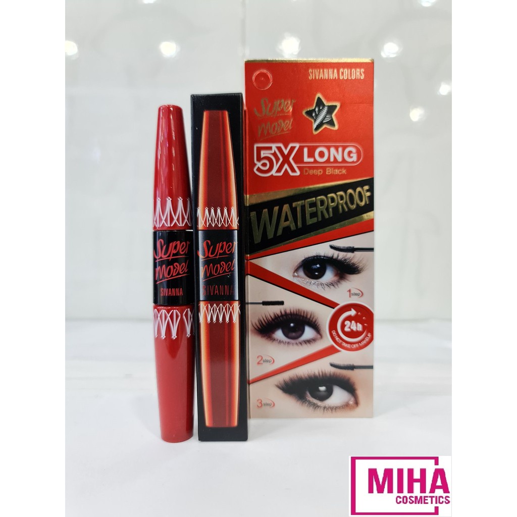 Mascara Hai Đầu Nối Mi Sivanna Colors Super Model 5X Long