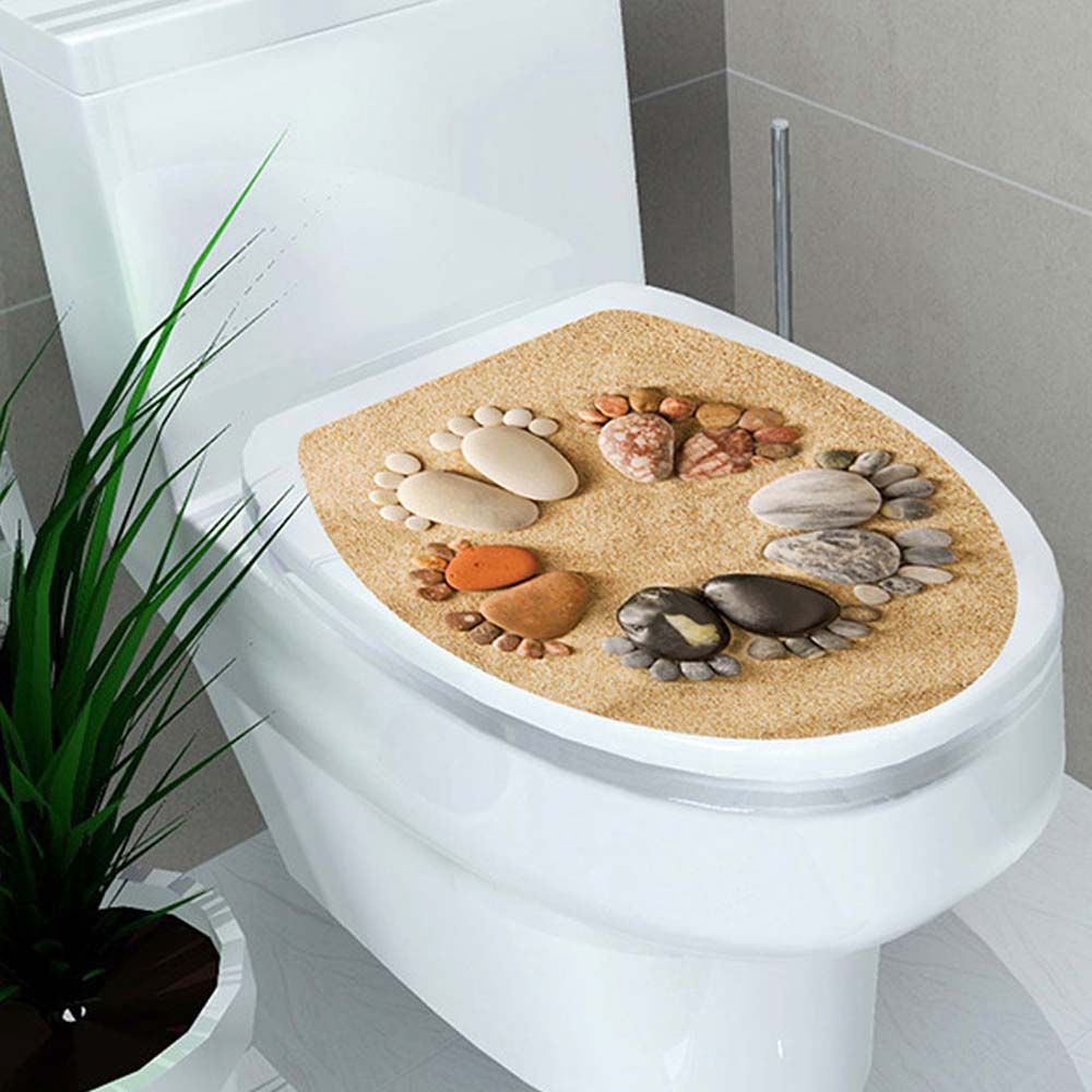 Miếng dán trang trí nắp bồn cầu bằng vinyl chống thấm nước 32*39cm