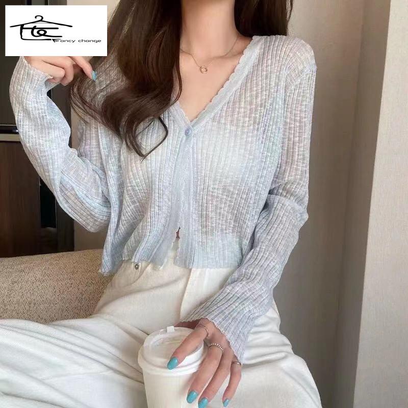 Áo Khoác Cardigan Mỏng Dáng Rộng Dài Tay Chống Nắng Thời Trang Mùa Hè Hàng Mới Dành Cho Bạn Nữ 2022