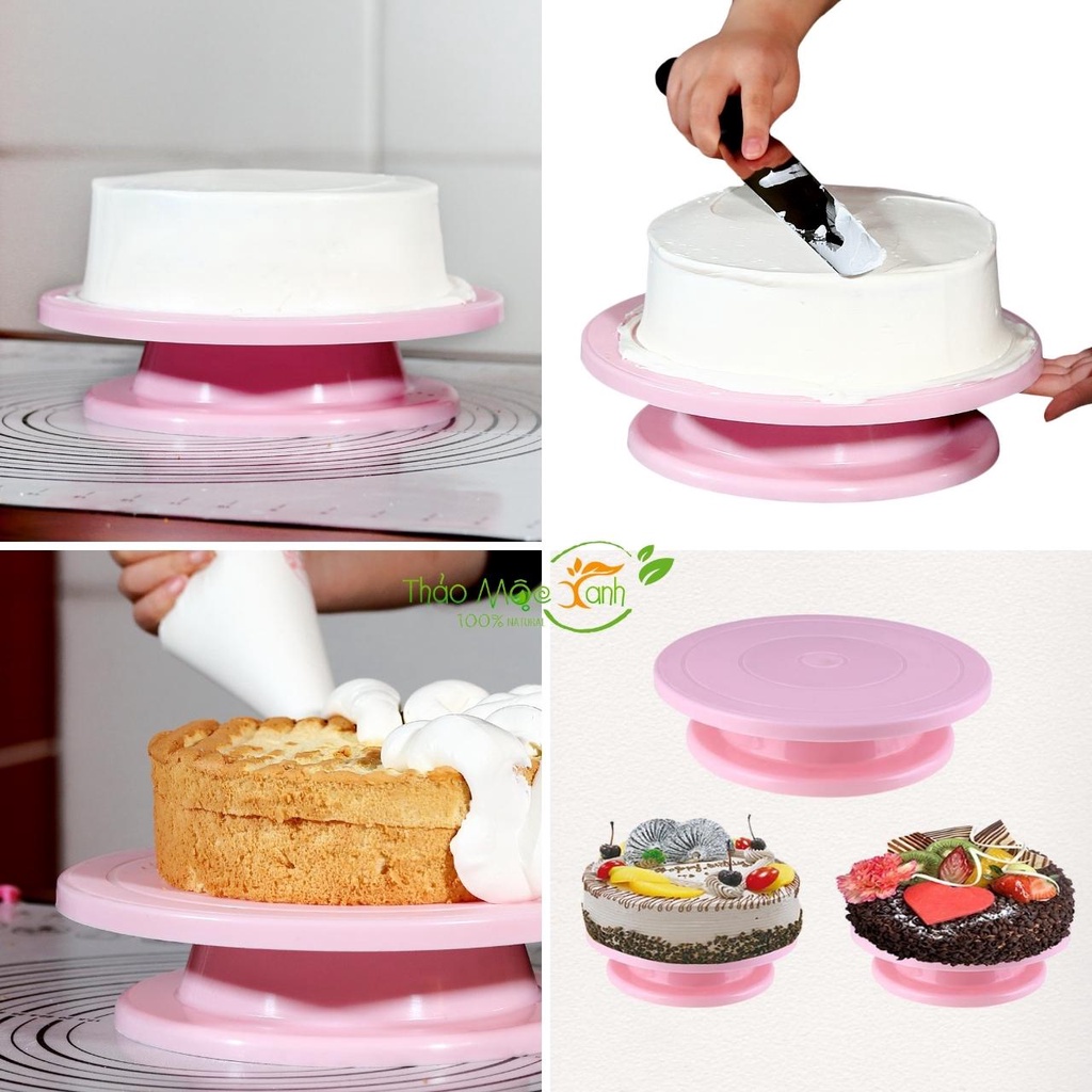 Bàn xoay nhựa trang trí bánh kem - dụng cụ làm bánh