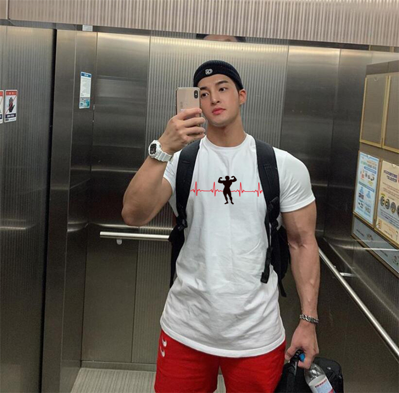 Áo thun cotton tay ngắn thời trang mùa hè dành cho nam tập thể hình/ tập gym
