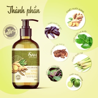 [SIÊU MỌC TÓC] Dầu Gội Gừng Sinh Khương Sam Natural - Giải pháp cho người rụng tóc nhiều, rụng tóc sau sinh, hói đầu