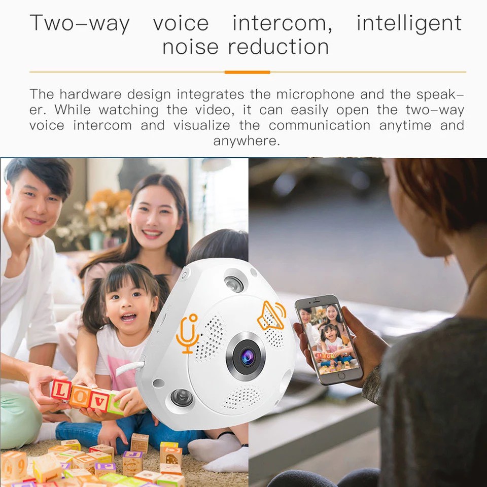 Camera wifi IP C61s FHD 1536P Vstarcam ốp trần, góc rộng 180 độ, toàn cảnh 360 | BigBuy360 - bigbuy360.vn