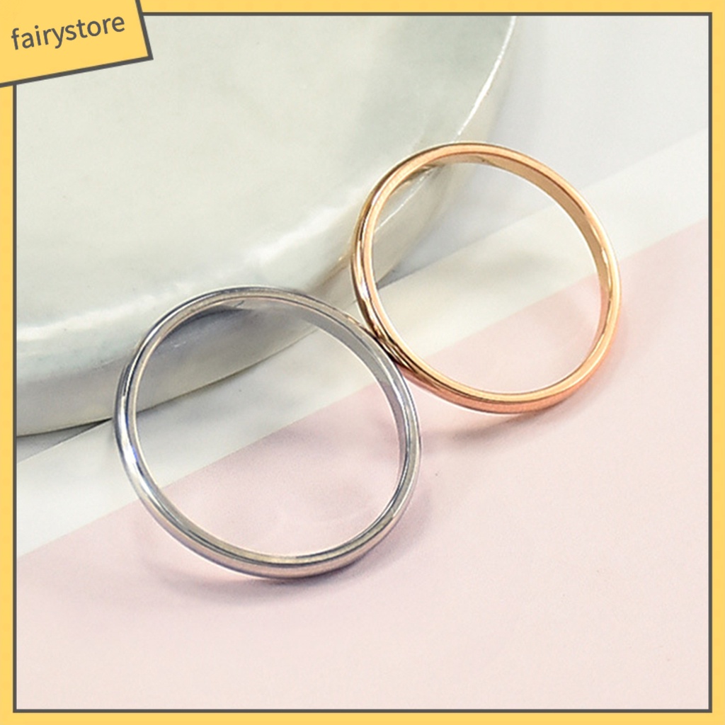 Nhẫn Thép Titan Mạ Bạc Thiết Kế Đơn Giản Thời Trang