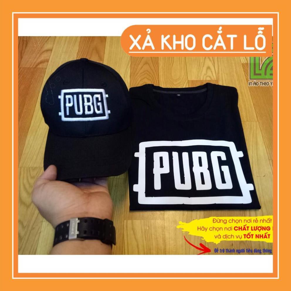 HOT- (XẢ KHO) combo áo thun đen in logo pubg ảnh thật chụp in tại shop