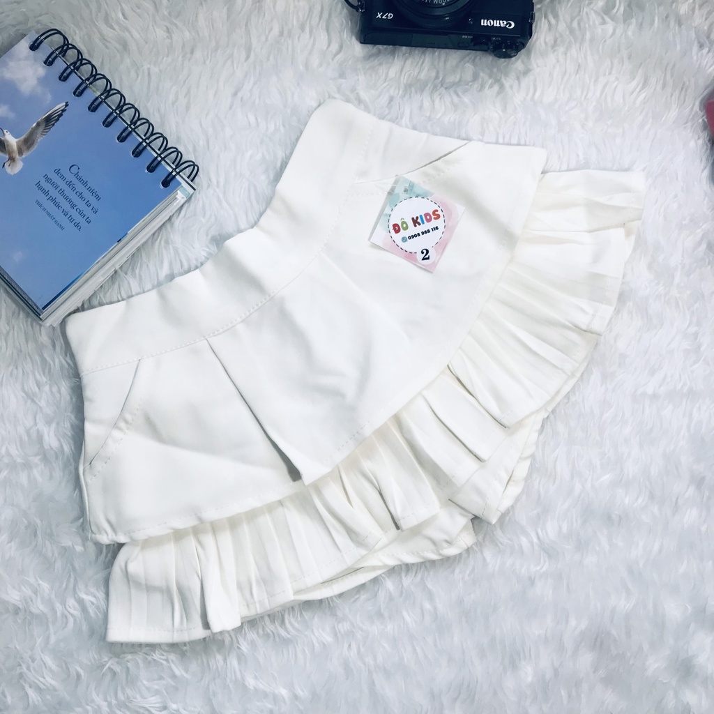 Chân váy bé gái, chân váy quần, chân váy xòe xếp ly 2 tầng cho bé