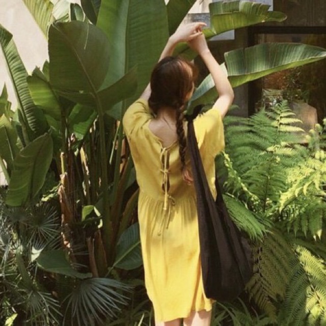 Đầm suông babydoll nơ lưng MH