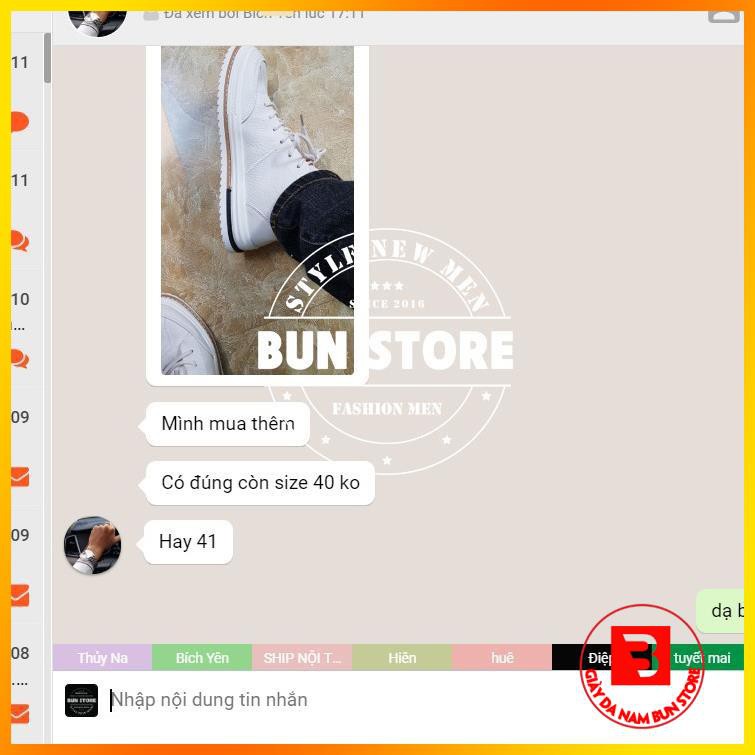 TOP Giày Nam cao cấp Bun Store - Giày da nam thời trang Sneaker trẻ trung, phong cách G9823T