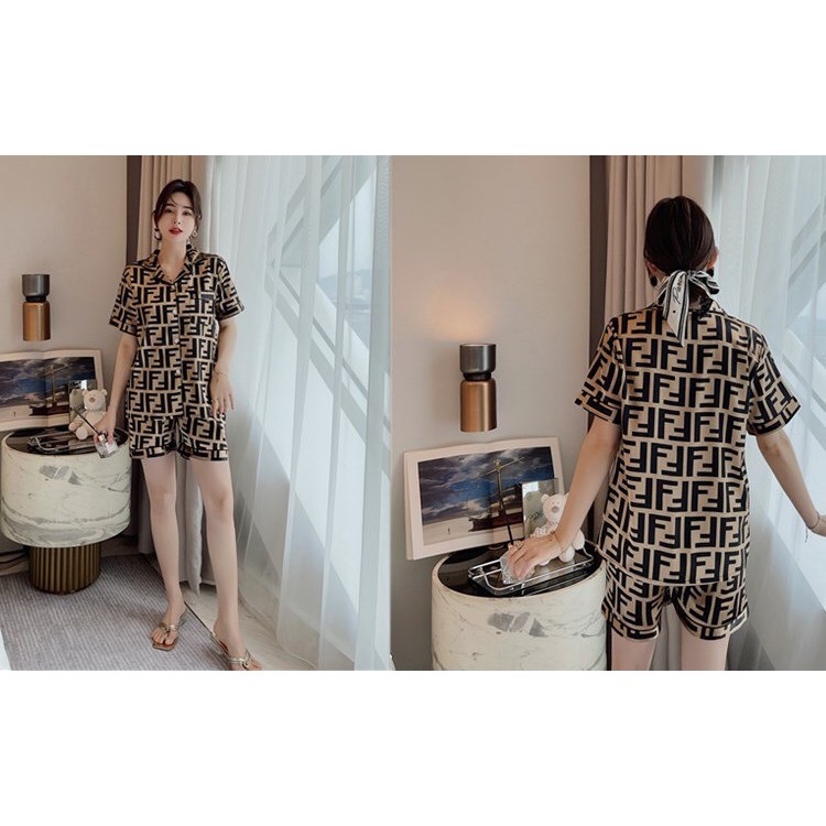 Đồ bộ Pijama nam nữ cộc tay quần ngắn mát mẻ mùa hè 379 380 - Đồ ngủ mặc nhà mặc đôi cho nam và nữ