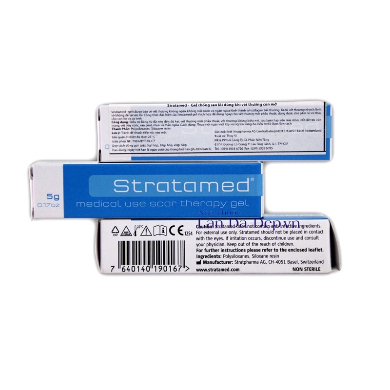 Gel bôi s.ẹo Stratpharma AG Stratamed phục hồi vết thương ngừa sẹo tuýp 5g