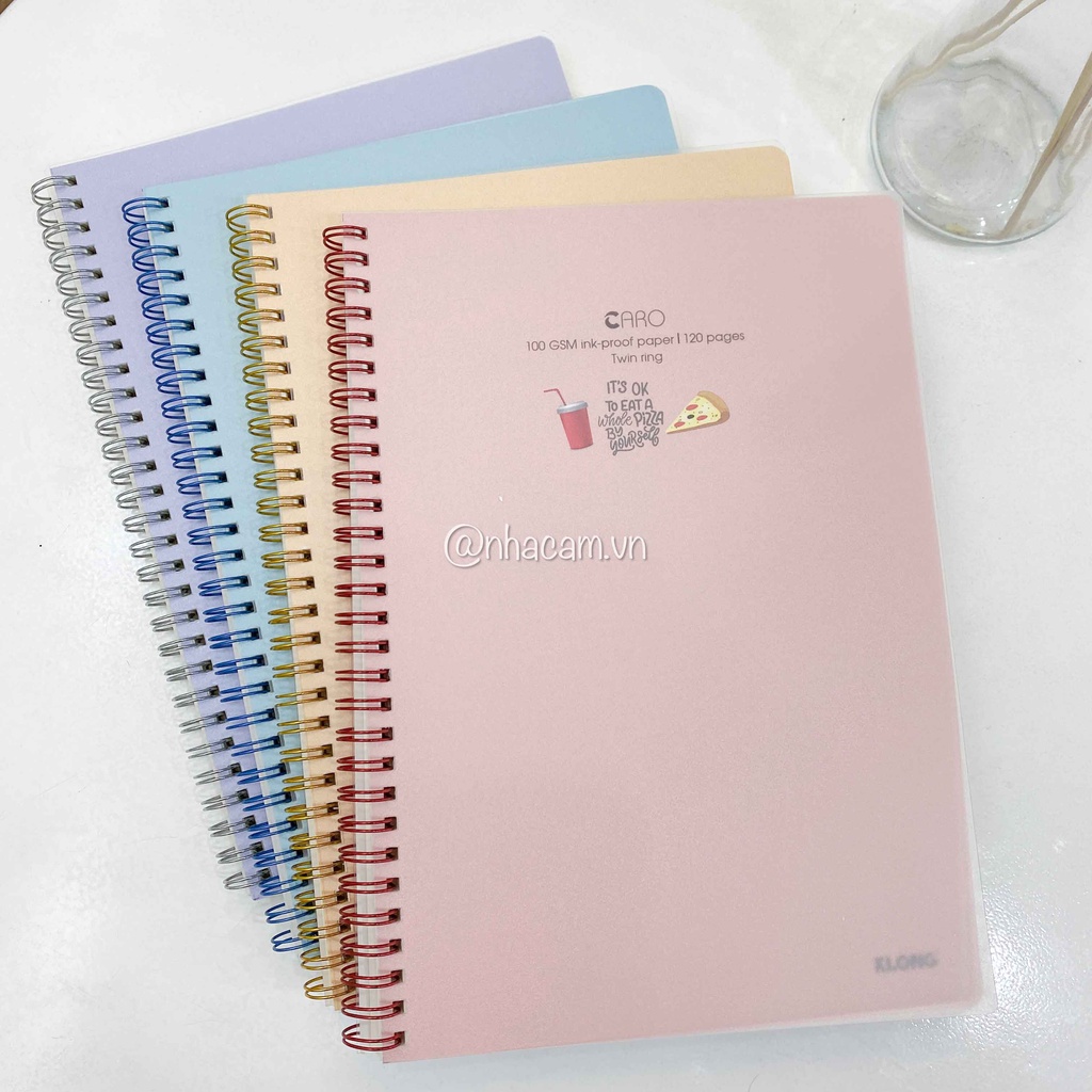Sổ Lò Xo Kép Pastel Caro 120 Trang Size B5 Klong Nhà Cam
