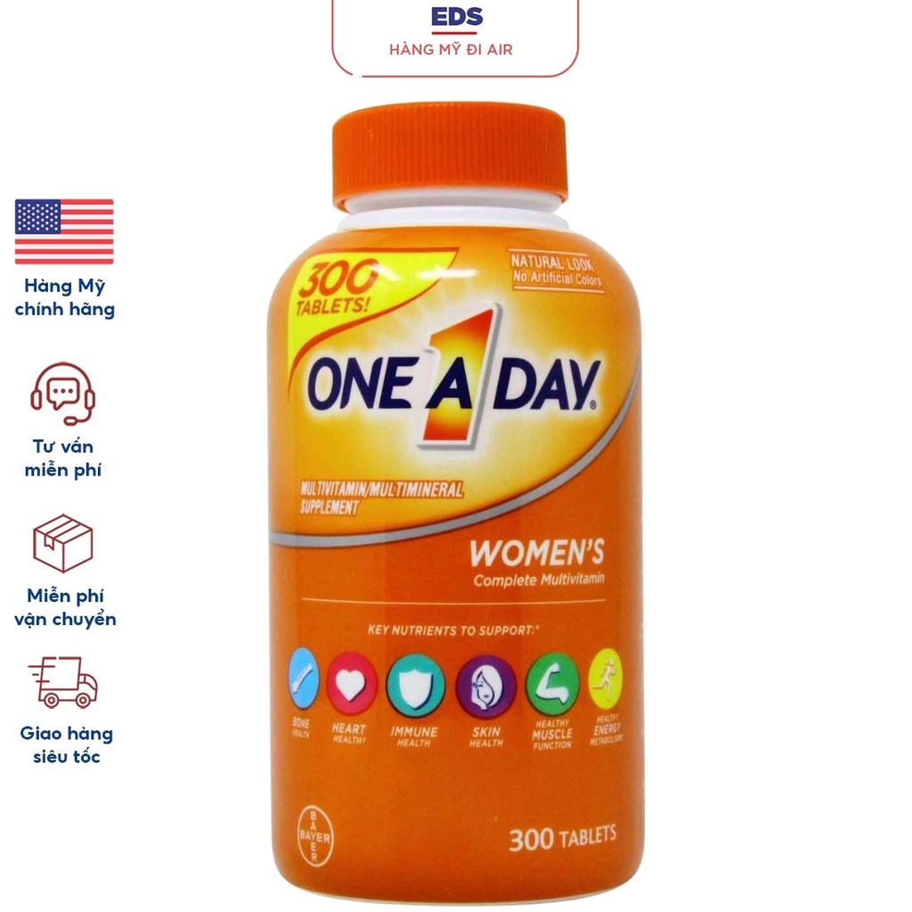 Viên uống vitamin tổng hợp date 3/2025 One A Day Women’s Multivitamin và Women's 50+ 300 Viên - EDS Hàng Mỹ