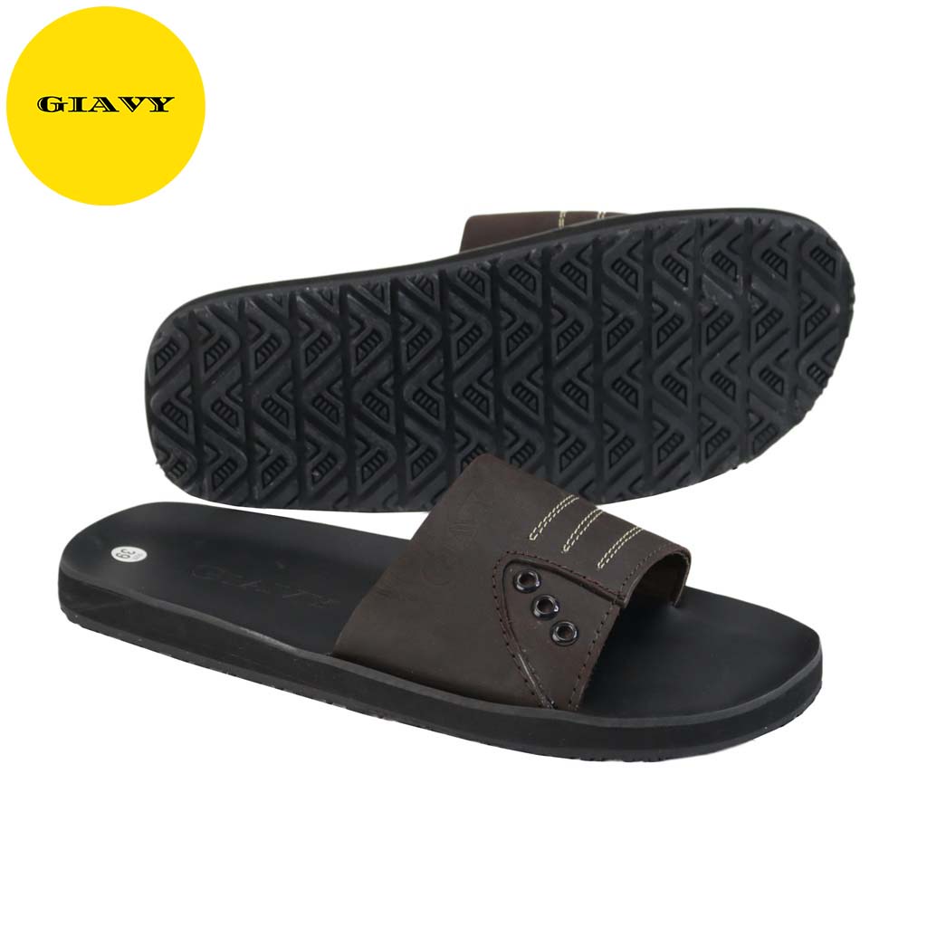 Dép da nam, dép nam quai ngang DTL450 - GIÀY GIAVY