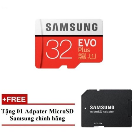 Thẻ nhớ MicroSDHC Samsung Evo Plus 32GB UHS-I U1 95MB/s (Đỏ) + Tặng Adapter Samsung Bảo hành chính hãng