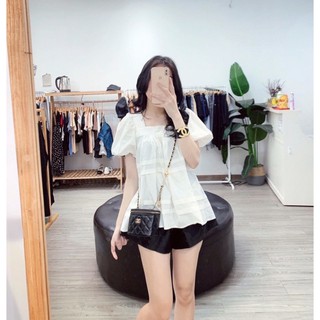 Áo kiểu cổ vuông tay phồng