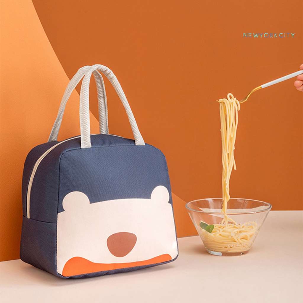 Túi Đựng Cơm Trưa NYC Bằng Vải Canvas Cách Nhiệt Chống Nước Chống Bụi Sức Chứa Lớn