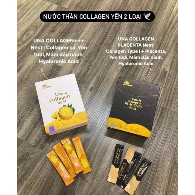 Nước Uống Collagen Una Collagen Placenta Nest Unihealth Giúp Đẹp Da Tăng Cường Sức Khoẻ Hộp 28 Gói