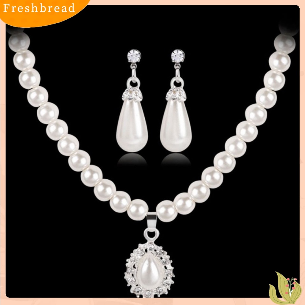 Bộ Đồ Thời Trang Thiết Kế Dễ Thương Cá Tính| Bộ Vòng cổ + Bông Tai Đính Ngọc Trai Nhân Tạo Hình Giọt Nước