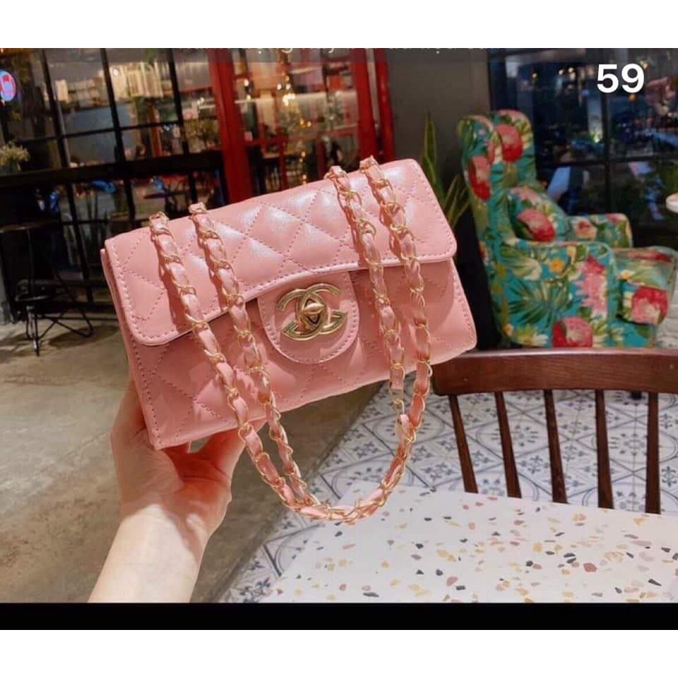 Túi đeo vai, đeo chéo nữ dây xích phối ô trám siêu sang chảnh