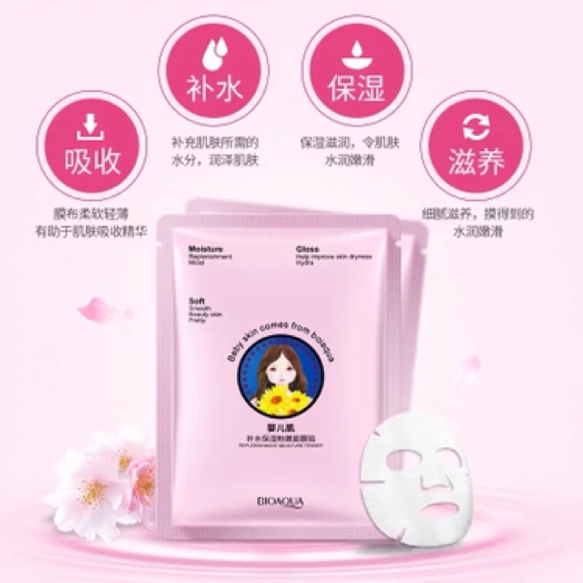 Mặt Nạ Baby Skin Comes From Bioaqua Dưỡng Ẩm, Giữ Ẩm, Mịn Màng, Làm Sáng Da, Da Hồng Hào, Chăm Sóc Da Nhẹ Nhàng