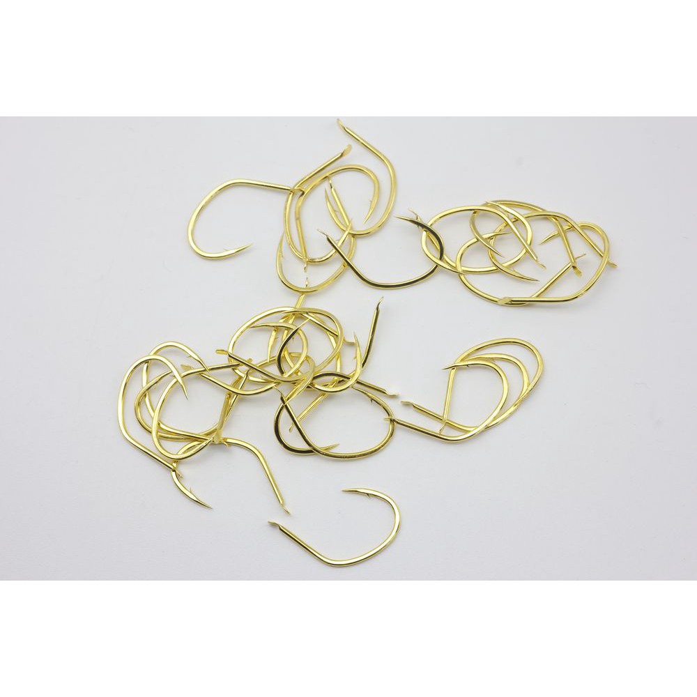 Bộ 30 móc câu cá màu vàng bằng thép carbon cao cấp 6#-12# thiết kế mới lạ siêu sắc bén 2021