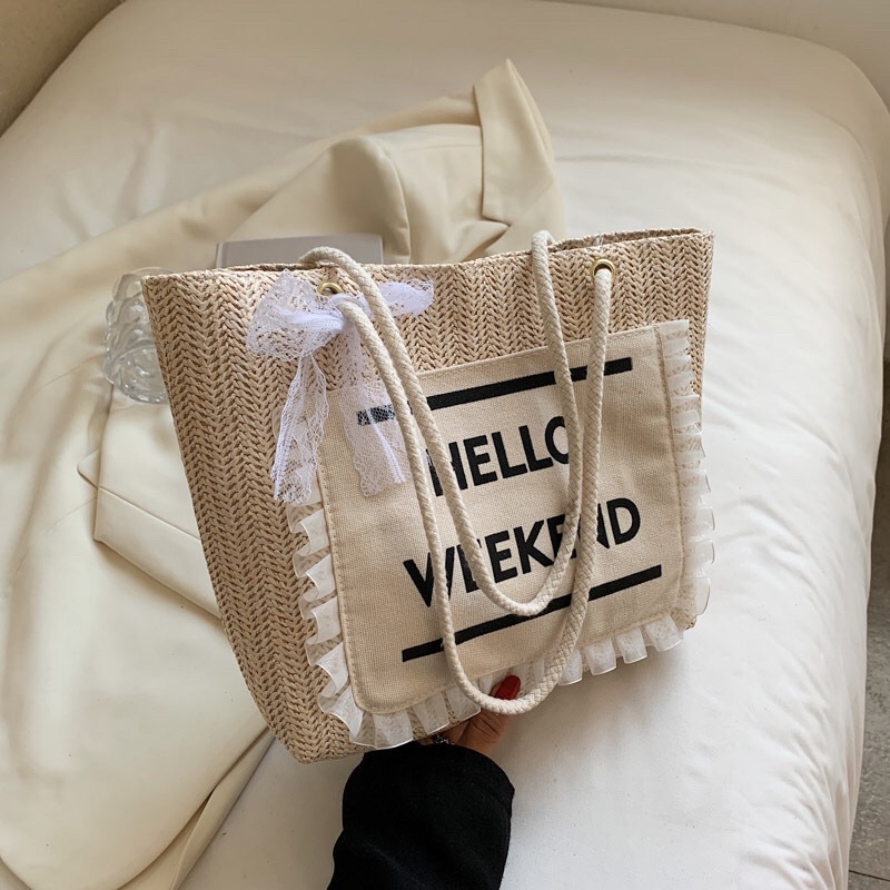 Túi Cói Hello Weekend Ren