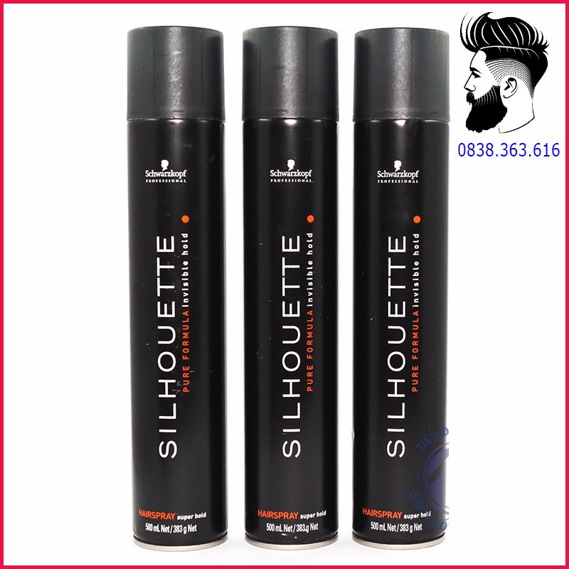 3 Gôm xịt tóc nam kiểu giữ nếp bóng mượt SILHOUETTE 420ML chuẩn salon